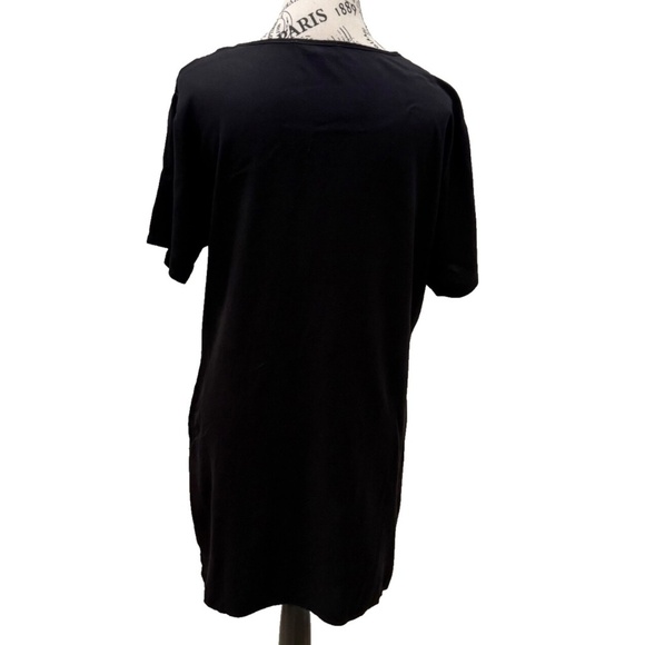 Solitaire Anthropologie Ladies' Black Embroidered Boho Tunic Dress, V-Neck; Med - Picture 2 of 6